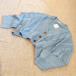 Blue Cable Knit Women's sweater cardigan